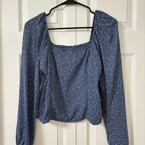 Abercrombie Blue Floral Women's Blouse Top